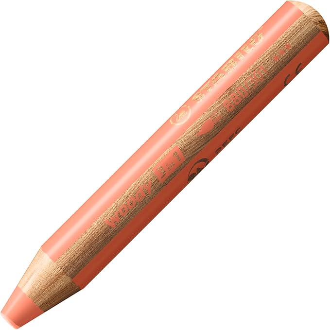 STABILO Multi-Talented Pencil woody 3 in 1 - Pack of 6 - Assorted Pastel Colors with Sharpener