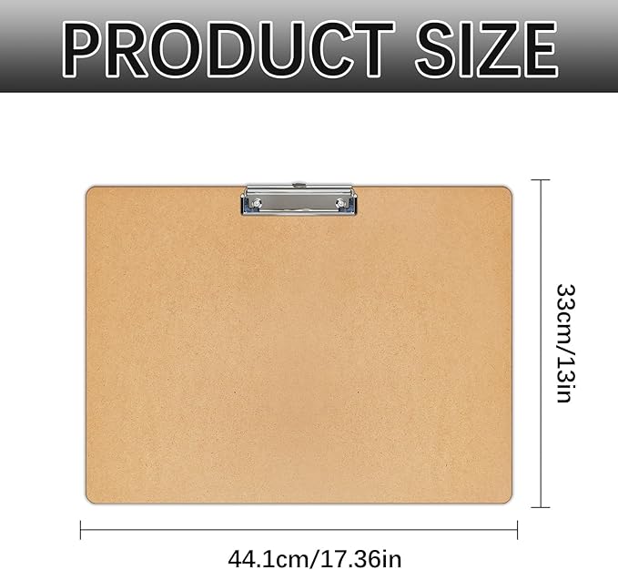 2 PCS Extra Large 11x17 Clipboard, Wood Cleats with Low Profile Clips for Drawing, Sketching, and Art Boards, Horizontal Wood Lapping, Landscape Layout (3Mm Thickness) (2Pack11x17 Clipboard)