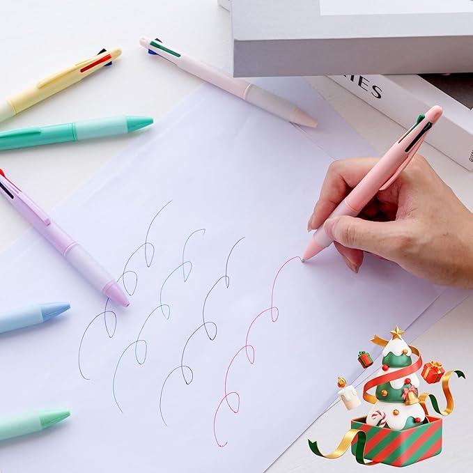 Multicolor Ball Point Pens 4-in-1 Colored Pens (1.0mm) Assorted Inks 4-Color Ballpoint Pen (18 pack)