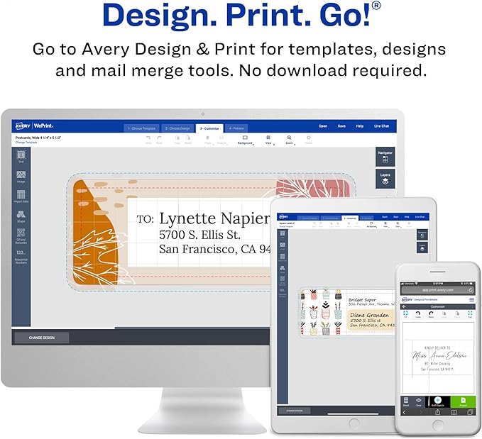 Avery White Computer Labels, 1-7/16" x 4", Dot Matrix and Pin-Feed Printer Compatible, 5,000 Total (4014)