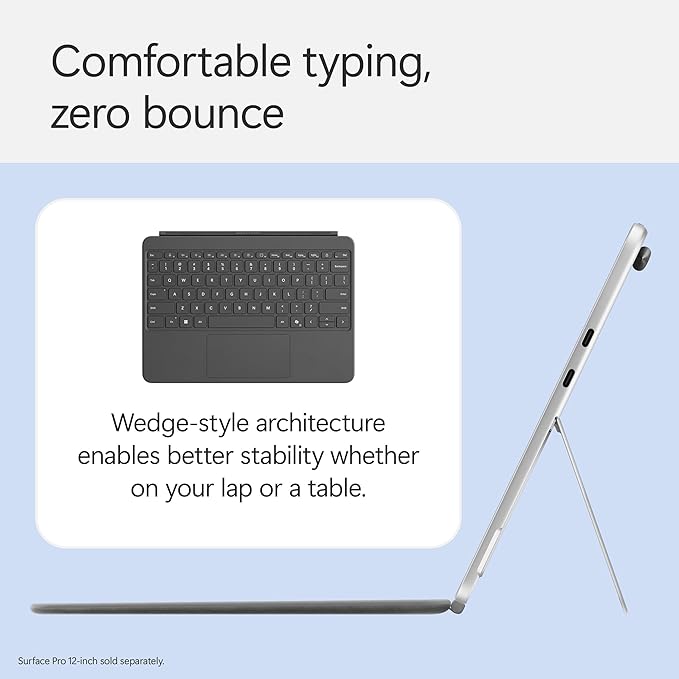 Microsoft Surface Pro Keyboard for Surface Pro 12" Device, Keyboard Only, Alcantara Material, Slate, Bold Keyset