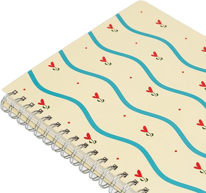Pearhead Floral Hardcover Spiral Notebook, 8x10 College-Ruled Journal with Perforated Pages, 200 Lined Pages for Note Taking, Journaling & Planning