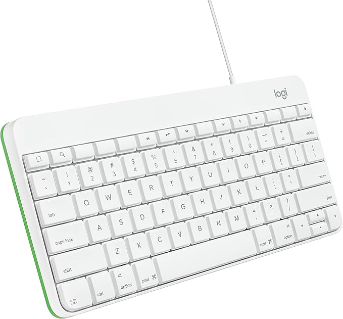 Logitech Wired Keyboard for iPad with Lightning Connector - White (Renewed)