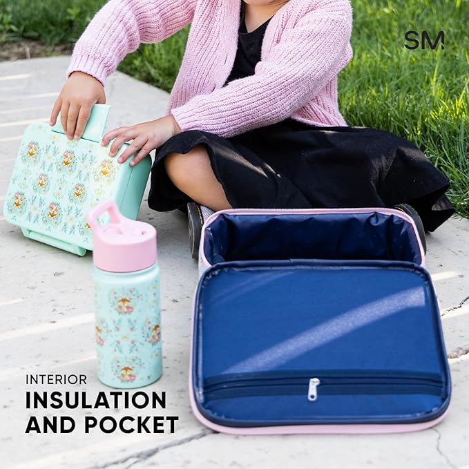 Simple Modern Disney Pixar Kids Lunch Box for School | Reusable Insulated Lunch Bag for Toddler, Girl, and Boy | Exterior & Interior Pockets | Hadley Collection | Pixar Mashup on Blue