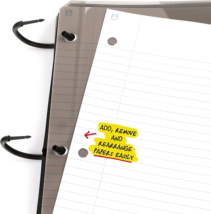 Five Star Flex Refillable Notebook + Study App,College Ruled Paper and 1 Inch TechLock Ring Binder with Pockets,Tabs and Dividers,200 Sheet Capacity,White (29328AE2),(Pack of 6)