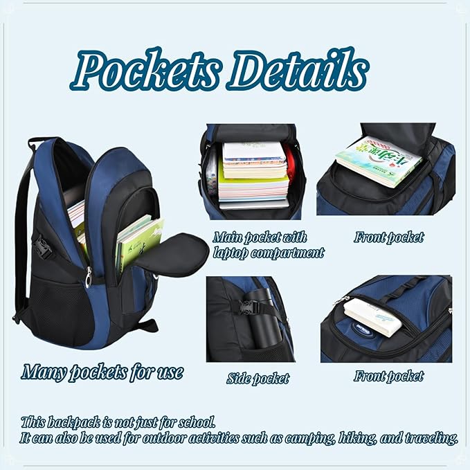 VIDOSCLA Teen Boys School Backpack Set Students Book Bags for Girls Backpack with Lunch Box