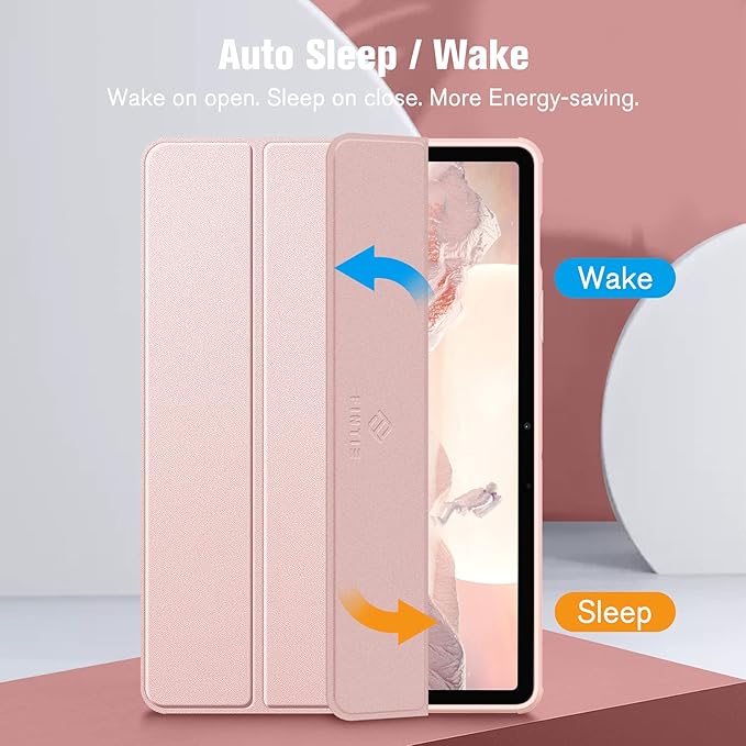 Fintie Hybrid Slim Case for Samsung Galaxy Tab S8/Tab S7 11 Inch (Model SM-X700/X706/T870/T875/T878) with S Pen Holder, Shockproof Cover with Clear Transparent Back Shell, Rose Gold