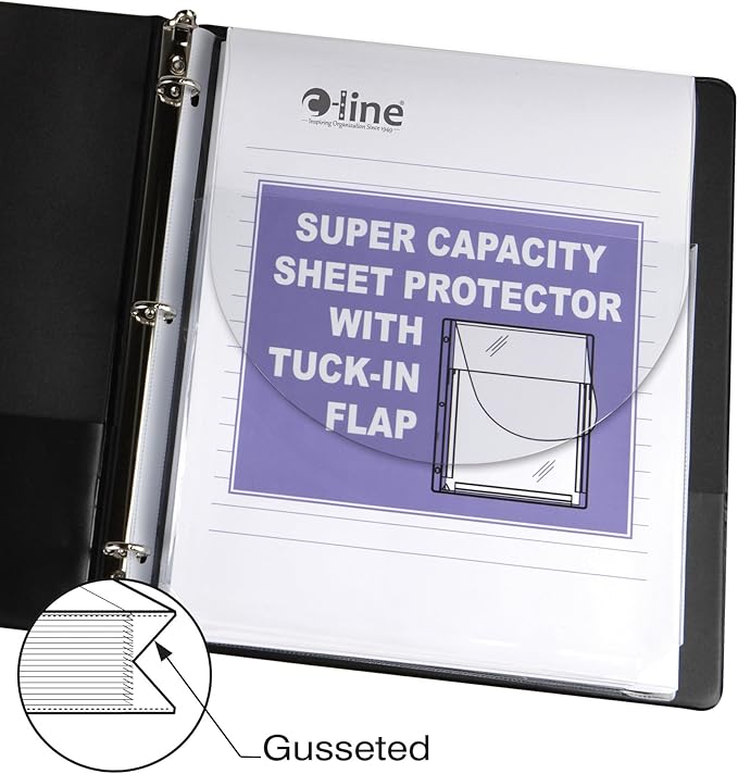 C-Line 61027 Super Capacity Sheet Protector with Tuck-In Flap, 200", Letter Size (Pack of 10)