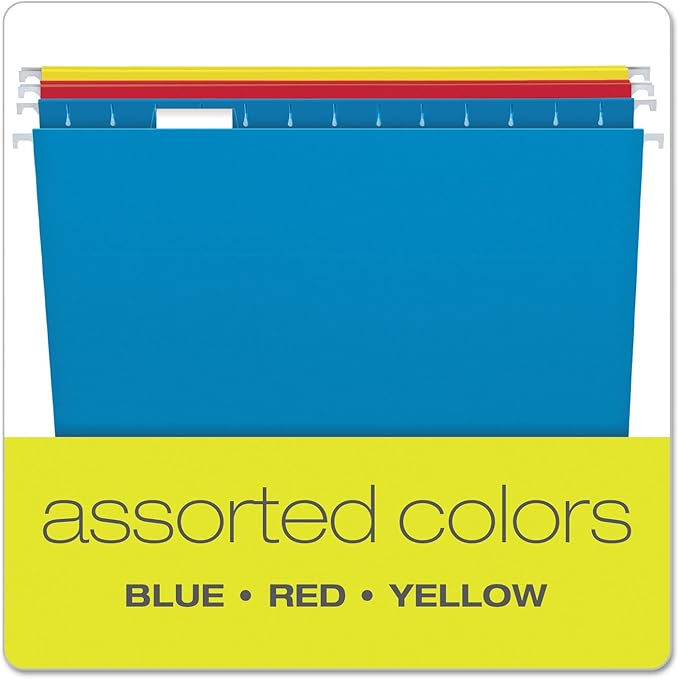 Pendaflex Recycled Hanging Folders, Legal Size, Assorted Colors, 1/5 Cut, 25/BX (81632)
