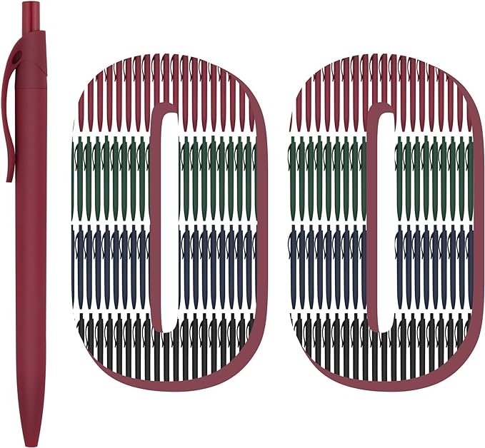 deegtran Pens Bulk, 100 Pack No Bleed Click Black Pens, Retractable Ballpoint Pens, Medium Point, Smooth Ink Pens, 1.0MM Black Ink