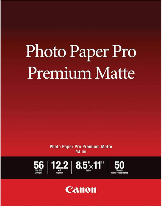 Canon PM-101 Photo Paper Pro Premium Matte (8.5 x 11", 50 Sheets)