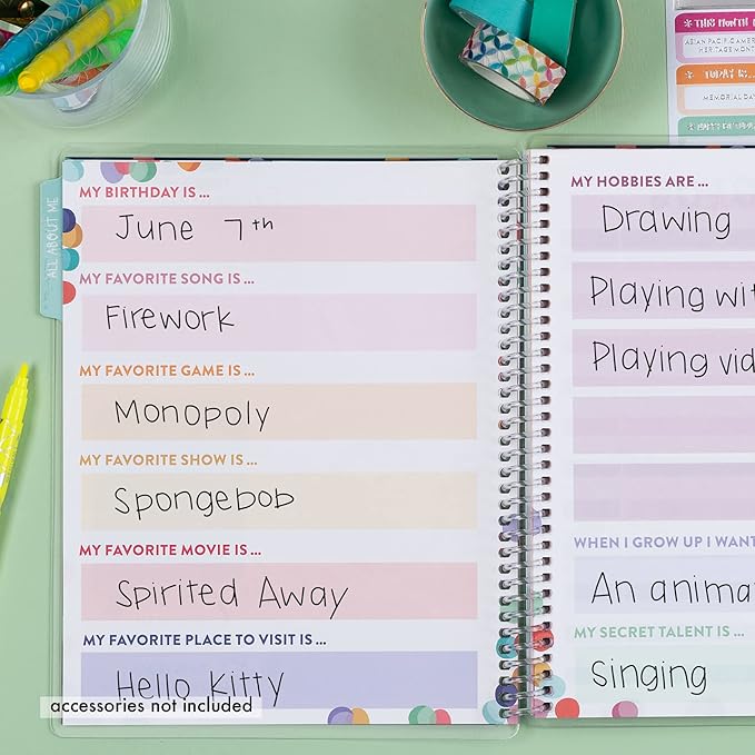 Erin Condren 2020 Kids Planner, 7 x 9 inches, Hello Kitty & Friends Theme, 12-Month Undated Planner & Activity Book, Interchangeable Covers, Sticker Sheets Included