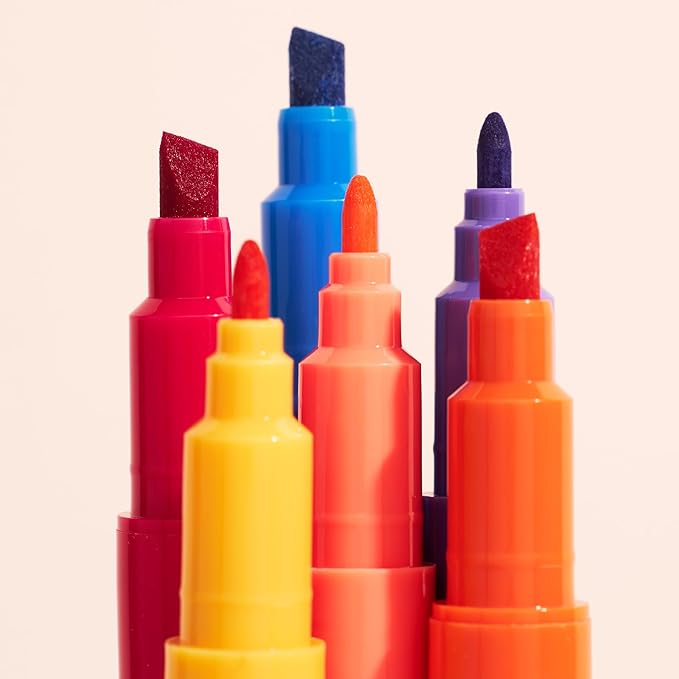Erin Condren Dual Tip Markers, Colorful and Versatile Marker Set for Journals, Planners, and Note-Taking, Includes Fine Tip and Medium Tip, Planning Inspiration, Set of 6