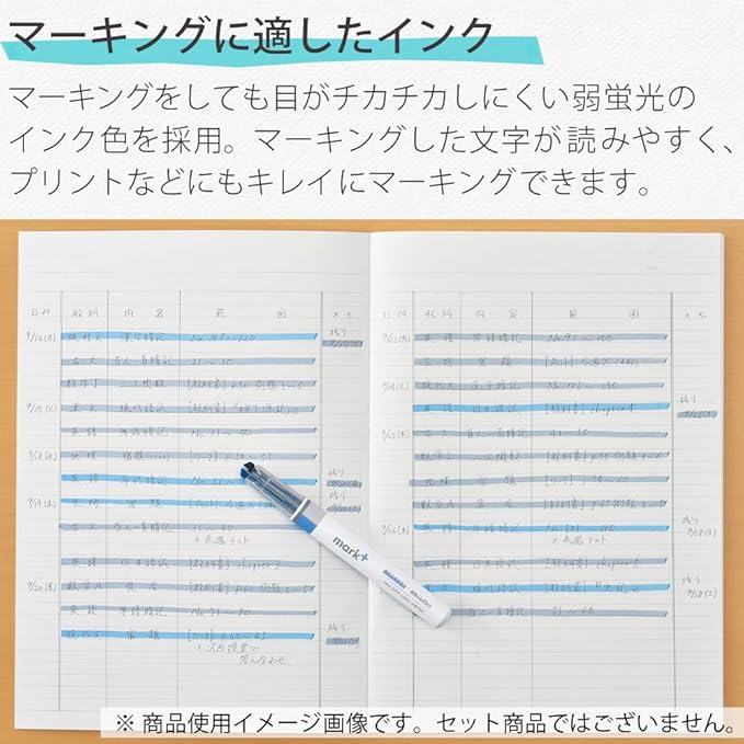 KOKUYO Pastel Highlighters, 2 Tone Chisel Tip Bible Markers in Assorted Colors, No Bleed Quick-Dry Art Marker for Journal, Planner, Notes. Japan Import (PM-MT100-5S)