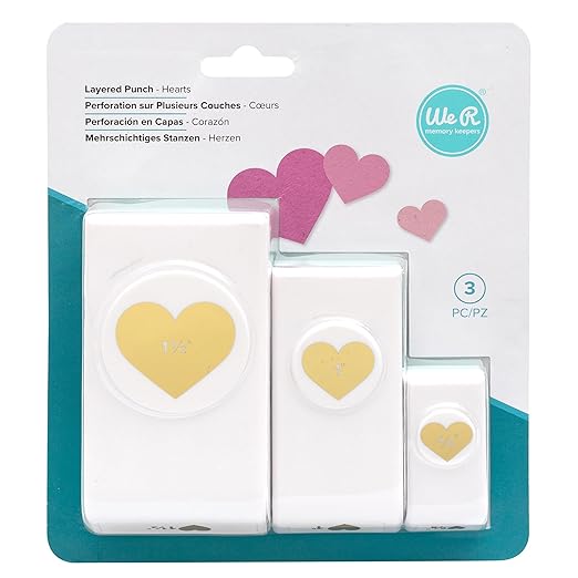 We R Memory Keepers Layering Punches 3/Pkg-Hearts
