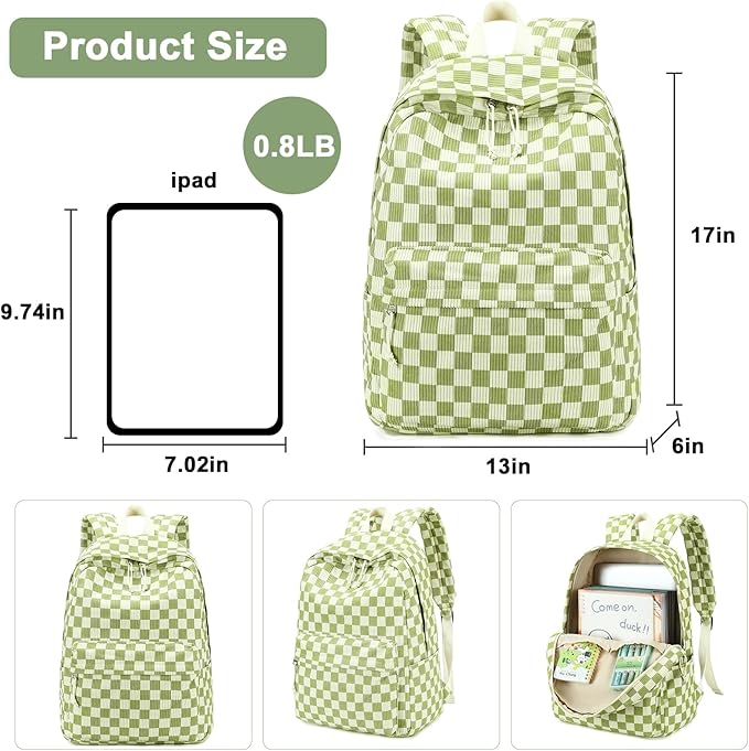 Bluboon School Backpack Set Girls Womens Laptop Bookbag Casual Daypack Fits 15 inch Laptop with Lunch Tote Bag and Pencil Bag