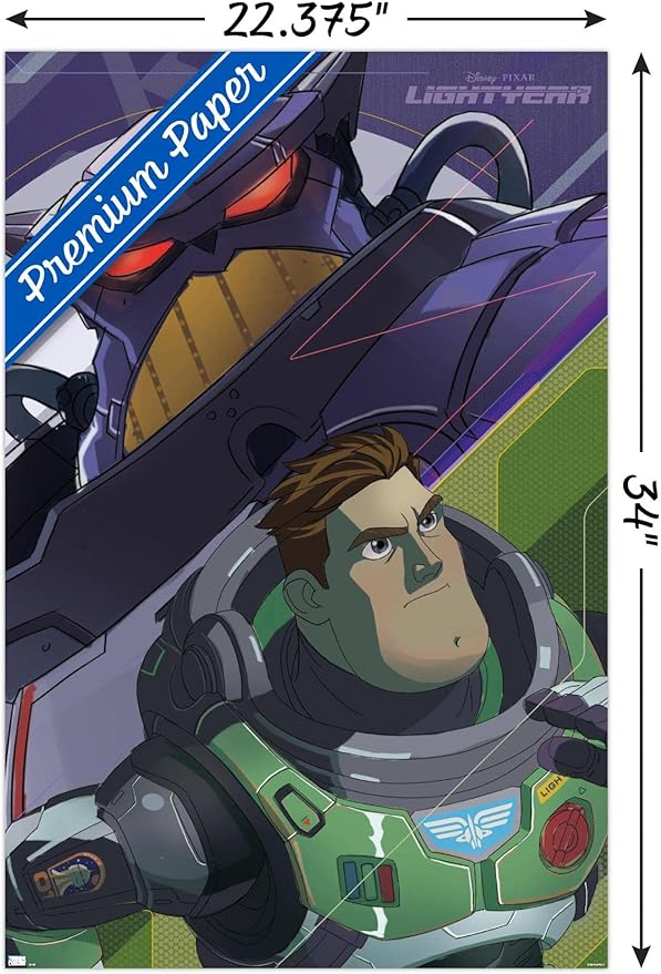 Trends International Disney Pixar Lightyear - Buzz and Zurg Wall Poster, 22.375" x 34", Premium Poster & Mount Bundle