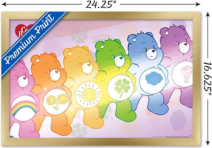 Care Bears - Care Bear Stare Wall Poster, 22.4L" x 14.7W", Gold Framed Version