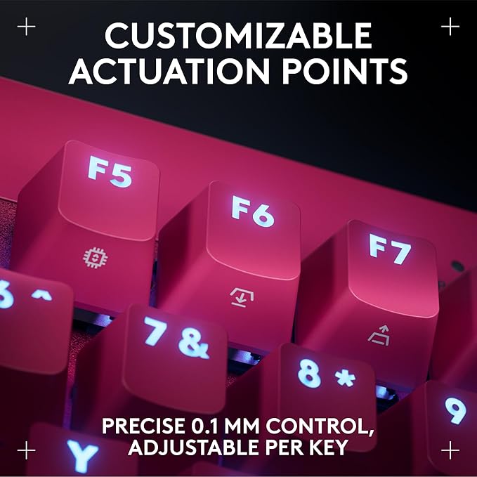 Logitech G PRO X TKL Rapid Tenkeyless Wired Gaming Keyboard with Magnetic Analog Switches, Rapid Trigger Mode, Adjustable Actuation, and Customizable RGB Lighting - Magenta