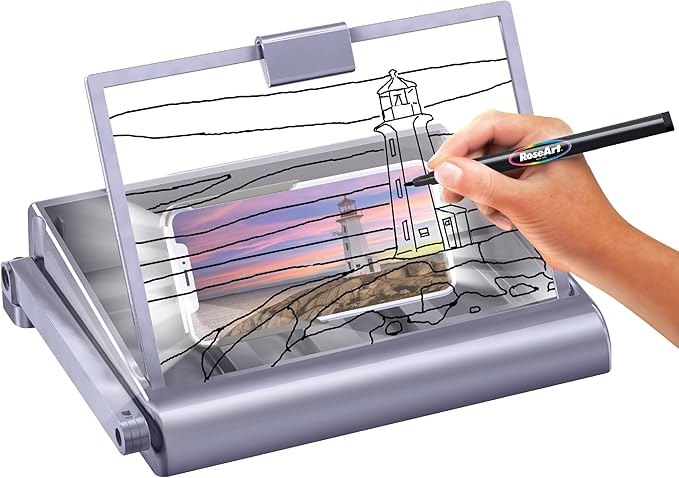 CRA-Z-Art Timeless Creations 2-in-1 Visual Art Designer, Tracing Desk, Light Box Drawing Set with Phone Holder to Record and Post Drawing Videos, Great for Ages 8 and up