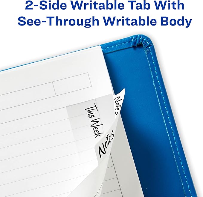 Avery Multiuse Ultra Tabs, 2" x 1.5", 2-Side Writable, White, 24 Repositionable Tabs (74787)
