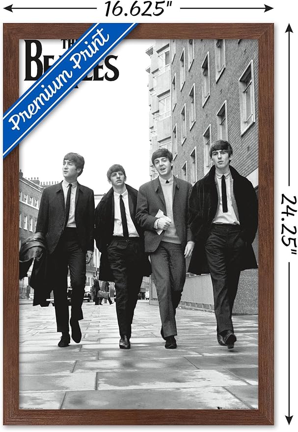 Trends International The Beatles - In London Wall Poster, 22.4L x 14.7W, Mahogany Framed Version