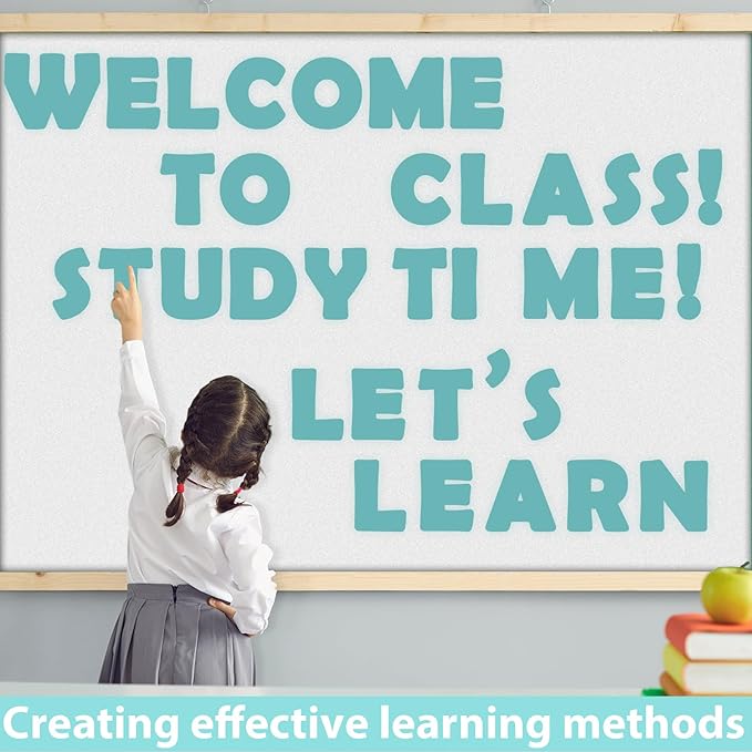 150 PCS Large 6" Font Letters and Punctuation Set, Light Turquoise Classroom Alphabet Cutout for Bulletin Board Display Home School, A Great Helper to Inspire Students' Learning Interest