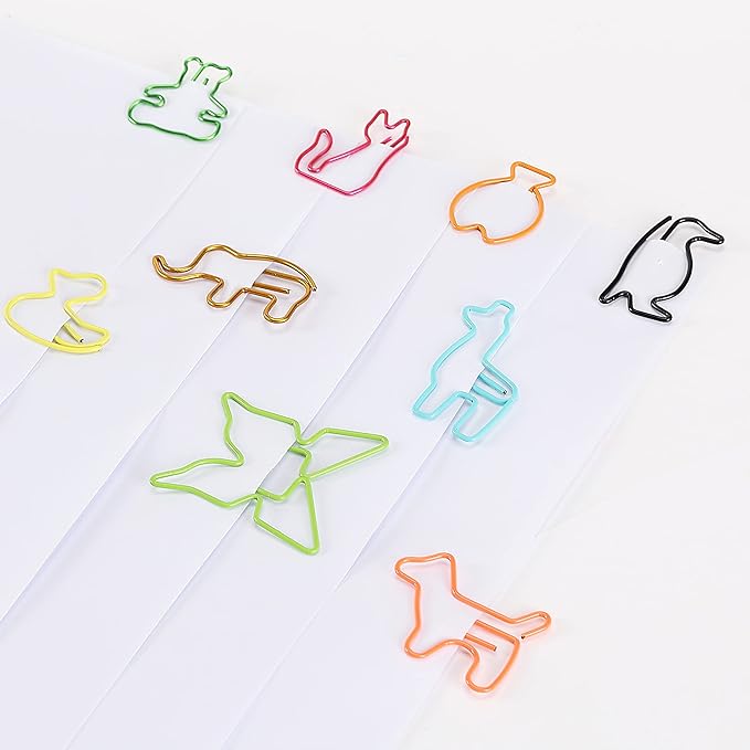 Mr. Pen Animal Shaped Paper Clips - 30 pcs, Assorted Colors, Cute & Fun for Kids