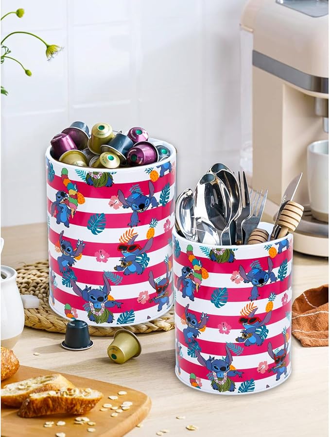 Disney Stitch Utensil Holder - Bundle with 6.5" Kitchen Organizer Plus Stickers | Lilo and Stitch Kitchen Utensil Holder Decor Pack