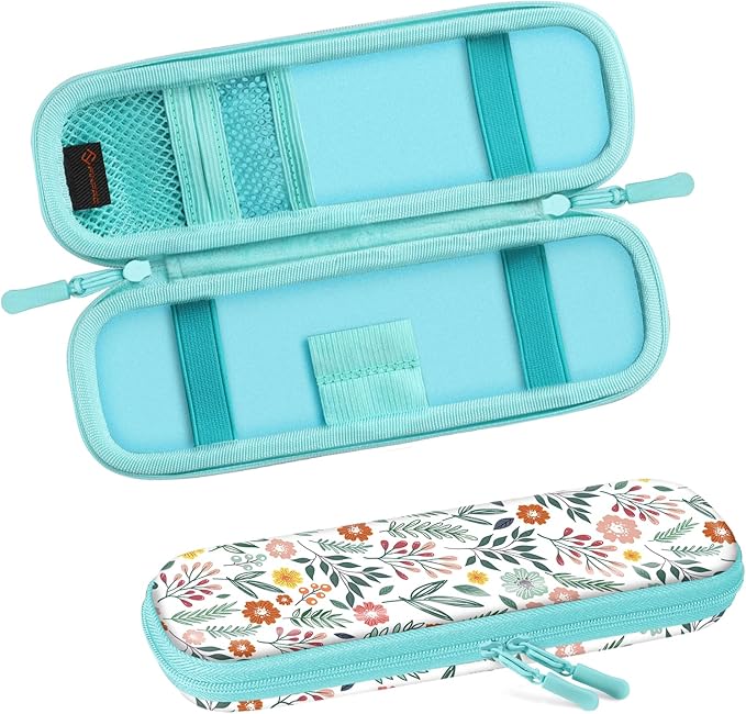Fintie Holder Case for Apple Pencil Pro, Apple Pencil (USB-C / 1st / 2nd Generation), PU Leather Carrying Bag Sleeve Compatible with Pen, USB Cable, Samsung Stylus, Spring Bloom