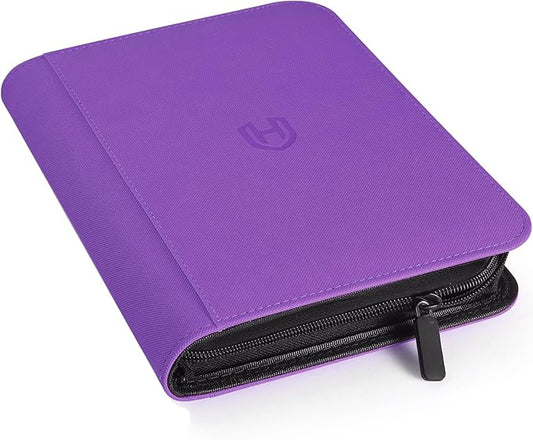 Card Binder 4 Pocket with Zipper, 288 Pockets Trading Card Holder Book, Premium PU Cover Zip Folder Binder, Side Loading Carrying Case Binder Album for TCG, MTG, Sports Cards, Game Cards