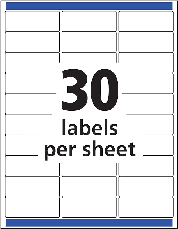 Avery Printable Address Labels with Sure Feed, 1" x 2-5/8", Matte Clear, 750 Blank Mailing Labels (05630)
