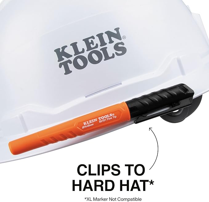 KLEIN TOOLS 80204 Skribes Variety Set, 10-Pack, Black Permanent Markers with Ultra Fine, Fine, Chisel, and XL Chisel Tip, Quick-Drying Marker Set, Professional-Grade Ink