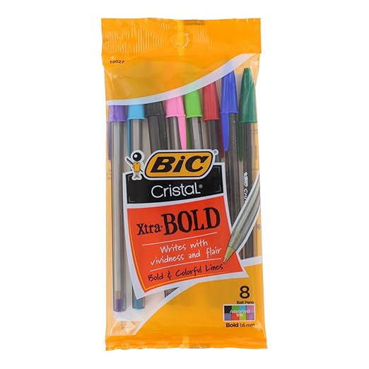 Bic Usa Inc BICMSBAP81 19627 Bic Cristal Xtra Bold Pack Of 8