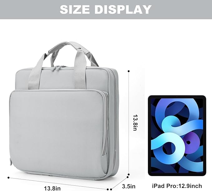 Zipper Binder with Shoulder Strap 3 Ring 2 inch Binder with Zipper, Office Organizer,500 Sheet Capacity (Gray)