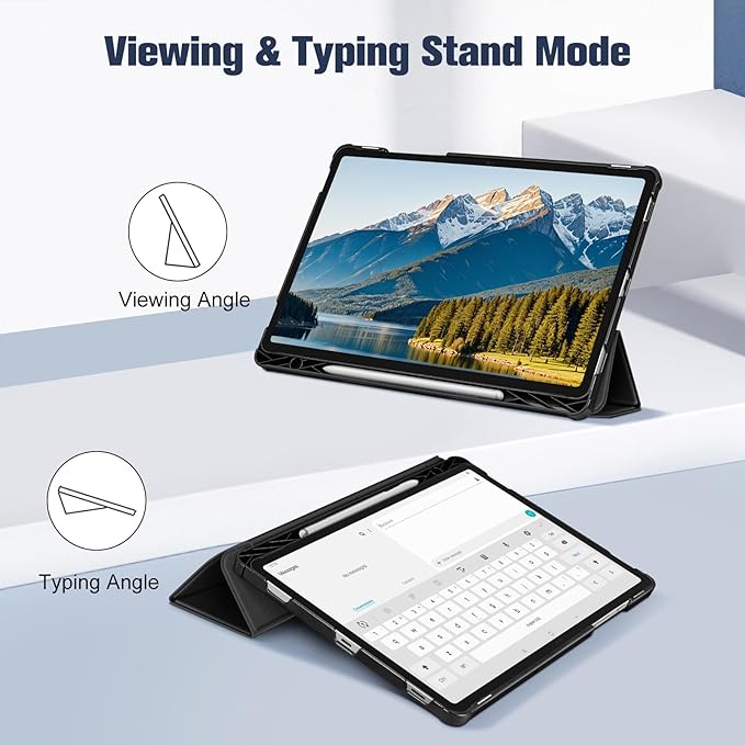 Fintie Slim Case for Samsung Galaxy Tab S10 Lite/ S10 FE/ S9 FE 5G 10.9 Inch/Tab S9 11 Inch with S Pen Holder, Ultra Thin Lightweight Tri-Fold Stand Cover with Auto Wake/Sleep, Black