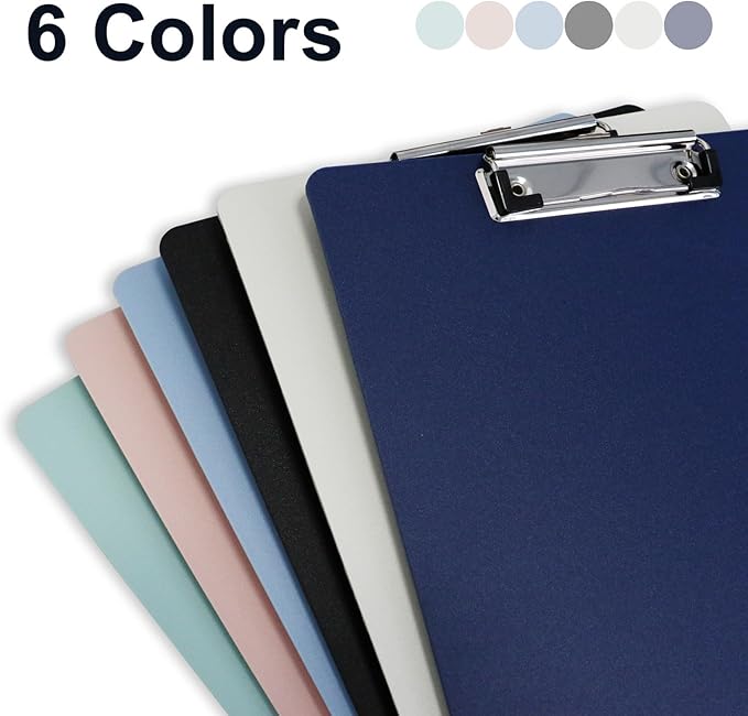 BOMEI PACK Color Clipboards 18 Pack, Plastic Bulk Clip Boards for Classroom and Office, A4 12.5 x 9 Inch