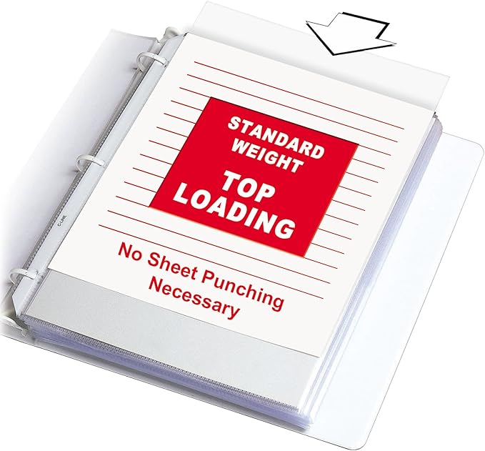 C-Line Top Loading Standard Weight Poly Sheet Protectors, Clear, 8.5 x 11 Inches, 10 per Pack, Set of 24 Packs (05017-24)