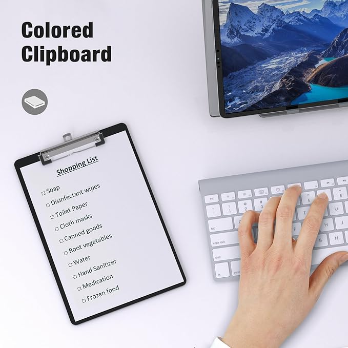2 Pack Small Clipboards, A5 Plastic Mini Black Clip Board for Classroom, Students, Kid, Size 6" x 9" with Low Profile Clip, Office & School Supply