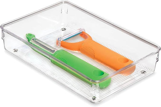 iDesign Linus BPA-Free Plastic Drawer Organizer - 6" x 9" x 2.25", Clear