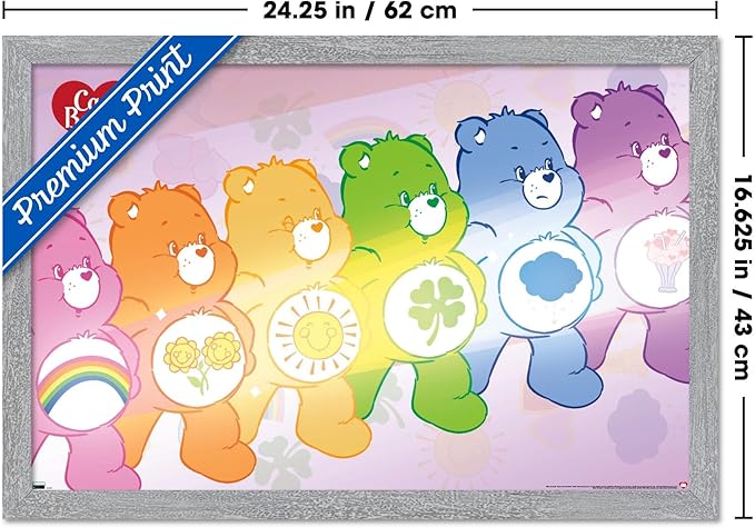Care Bears - Care Bear Stare Wall Poster, 22.4L" x 14.7W", Gray Framed Version