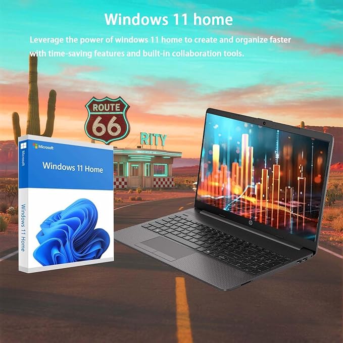 HP Laptop Computer 15.6 for Business Home and Student, with Office 365 for The Web, Windows 11 Home, Thin and Lightweight Notebook, IPS, Intel Dual Core, 16GB RAM, 2TB SSD, Wi-Fi6, Webam, with Hub