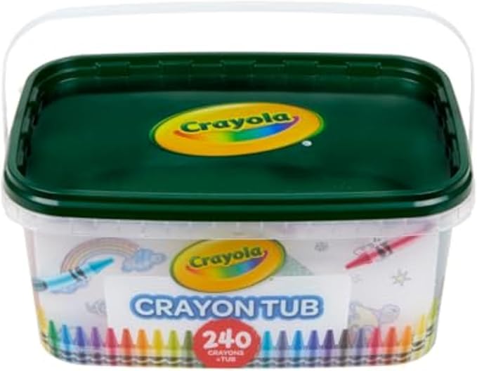 Crayola Crayon Tub (240ct), Bulk Crayons for Kids, Essential Easter Basket Stuffers for Toddlers, Spring Craft Supplies, Coloring Gifts for Kids, Ages 3+ [Amazon Exclusive]