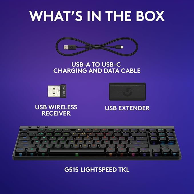 Logitech G515 TKL Wireless Gaming Keyboard (Tactile) + G309 Lightspeed Wireless Gaming Mouse Bundle: Black