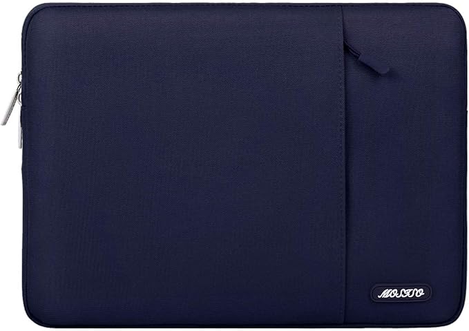MOSISO Laptop Case 16 inch, 15-15.6 inch Laptop Sleeve Compatible with MacBook Pro 16 M4 M3 M2 M1, HP Acer Dell Lenovo ASUS Notebook, Polyester Vertical Computer Sleeve Bag with Pocket, Navy Blue