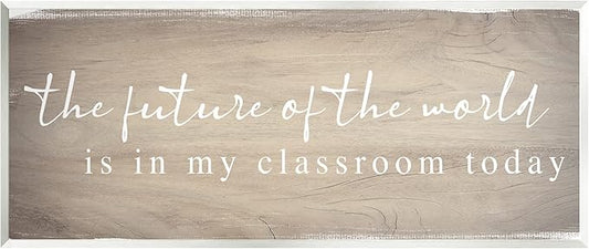 Stupell Industries Rustic Classroom Teacher Quote Wood Wall Art, Design by Daphne Polselli