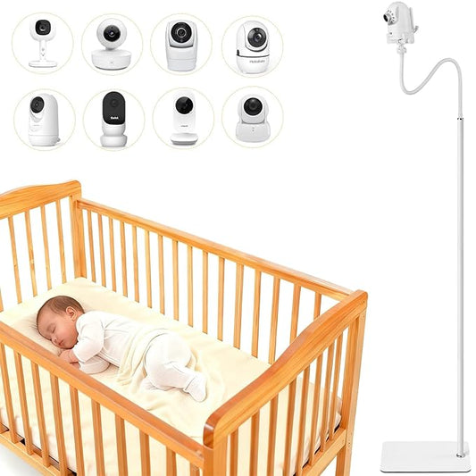 iTODOS Baby Monitor Floor Stand Holder Mount Compatible with Infant Optics DXR-8 Pro,Nanit Pro & Flex Stand,VTech VM819/VM901,HelloBaby HB6550/6560,Owlet,Momcozy,eufy,Motorola and 1/4 Threaded Camera