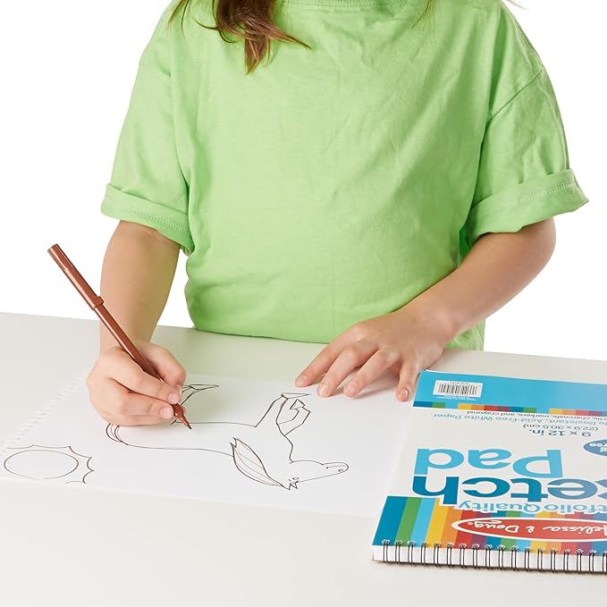 Melissa & Doug Drawing Paper, Sketch Pad, 2-Pack Bundle for Coloring, Writing or Painting (9 x 12 inches) - 50 Sheets Each, Kids Drawing Pad & Art Supplies for Kids Ages 3+ - FSC Certified