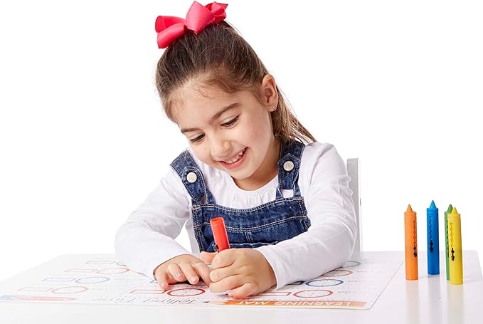 Melissa & Doug Learning Mat Crayons - 5 Colors (Pack of 2)