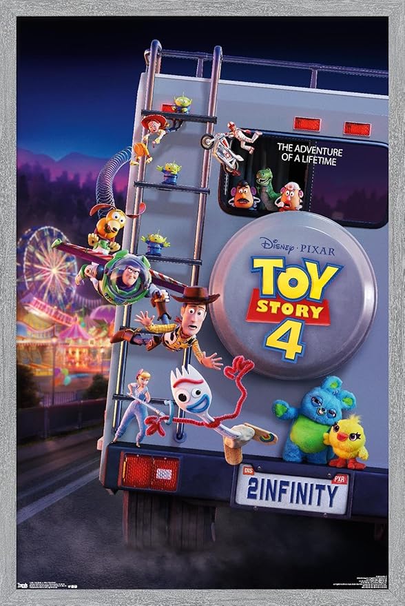 Trends International Disney Pixar Toy Story 4 - Final One Sheet Wall Poster, 22.4L x 14.7W, Gray Framed Version